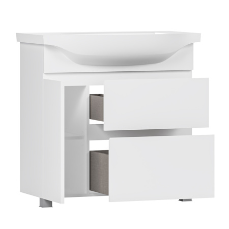 Тумба под умывальник Belux Неаполь напольная 85-02, Белый глянцевый