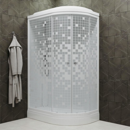 Душевая кабина Triton Коралл А3 ДН4 120х80 левая, поддон низкий, стекло мозаика