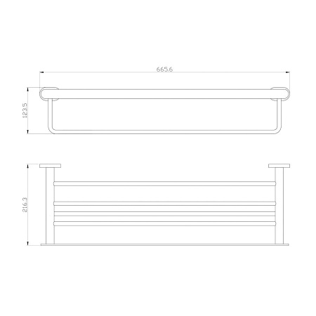 Полотенцедержатель с полкой WONZON & WOGHAND, Хром (WW-8481)