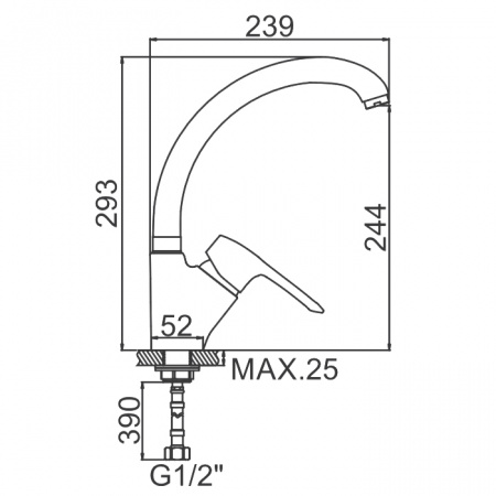 Смеситель для мойки Ledeme H25 L5925