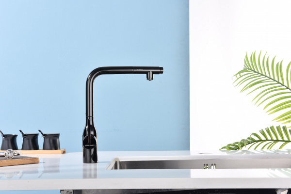 Смеситель для кухни Paulmark VIPER Vi213105-GB, глянцевый черный