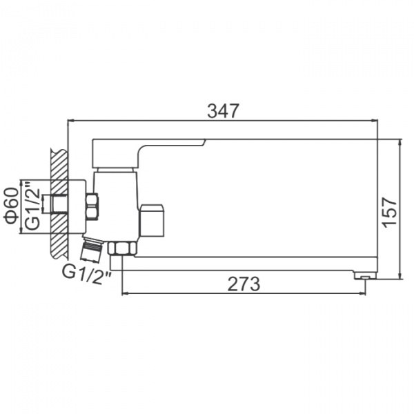 Смеситель для ванны Ledeme H54 L2254