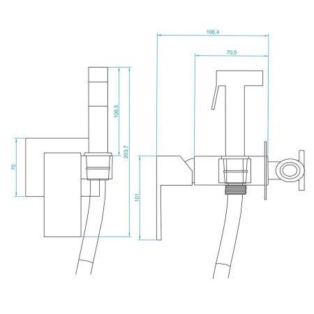 Комплект для гигиенического душа RGW SP-207 511408207-01 хром