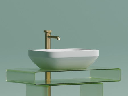 Умывальник чаша накладная прямоугольная Ceramicanova Element 500*359*145мм, белый матовый, CN6055MW