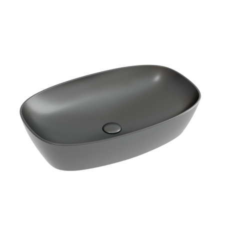Умывальник чаша накладная овальная Ceramicanova Element 600*380*138мм, Темный антрацит матовый, CN6049MDH