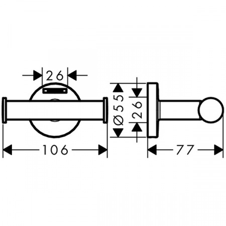 Крючок Hansgrohe Logis Universal 41725000