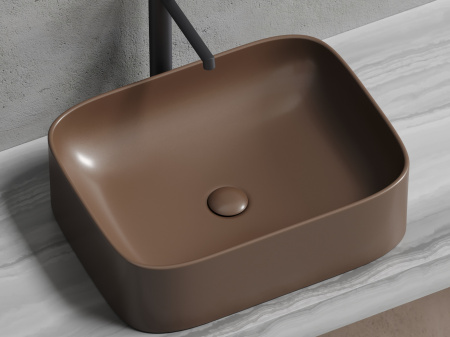 Умывальник чаша накладная прямоугольная Ceramicanova Element 505*380*150мм, темно-коричневый матовый, CN6052MDB