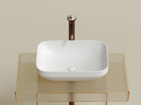 Умывальник чаша накладная прямоугольная Ceramicanova Element 500*359*145мм, белый, CN6055