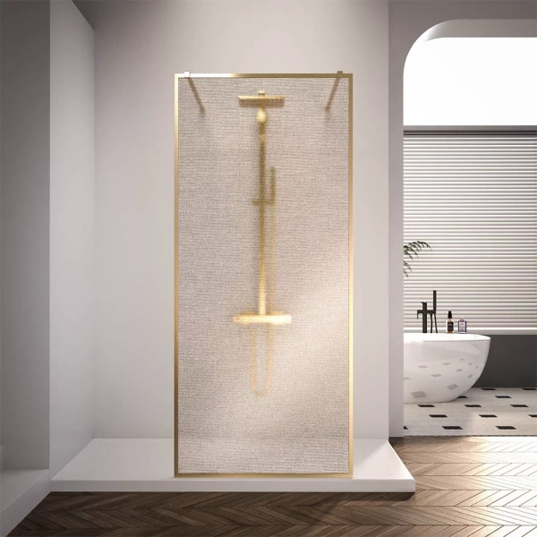 Душевая перегородка Veconi Korato KR-90GL, 1200x2000, брашированное золото, ламинированное золото