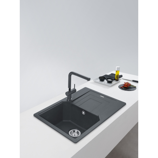 Кухонная мойка FRANKE 114.0595.289 из материала Fragranite UBG 611-78L, оникс (в комплекте стоп-вентиль и сифон)