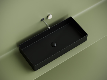 Раковина накладная прямоугольная Ceramicanova Element 801*361*130, черный матовый, CN6072MB