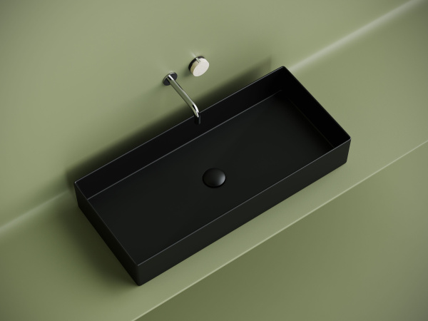 Раковина накладная прямоугольная Ceramicanova Element 801*361*130, черный матовый, CN6072MB