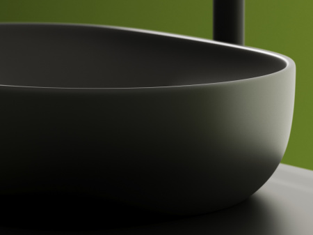 Умывальник чаша накладная овальная Ceramicanova Element 600*415*135мм, Темный антрацит матовый, CN6047MDH