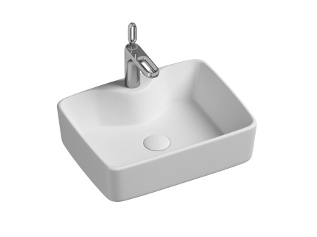 Умывальник чаша накладная прямоугольная Ceramicanova Element 480*370*130мм, Белый, CN6033