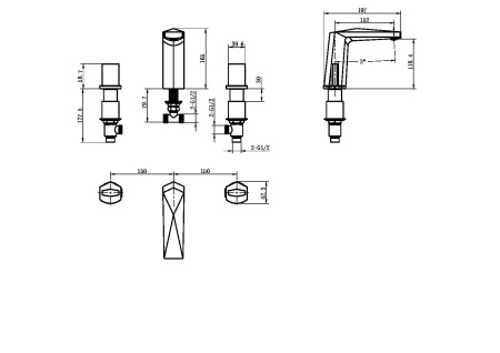 Смеситель для раковины Boheme Venturo 150-CR-ICE хром