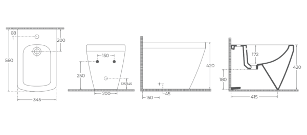 Биде напольное ISVEA PRISSIMO цвет белый глянцевый 10PO42001