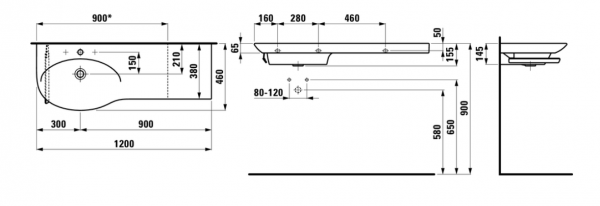 Умывальник Laufen Palace 8167060001041 120x46x6