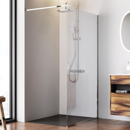 W84WI-110-F1-MTE Душевая перегородка AM.PM Func 110x200, стекло прозр. 8 мм + покрытие, профиль мат хром