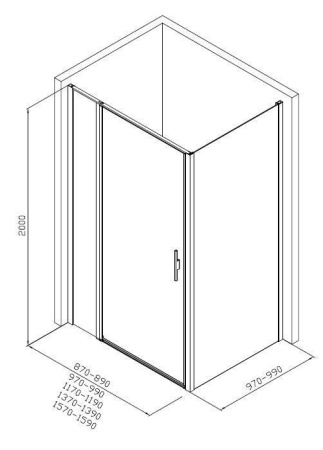 Душевой уголок Allen Brau Priority 160x100 3.31038.BA + 3.31047.BA серебро браш