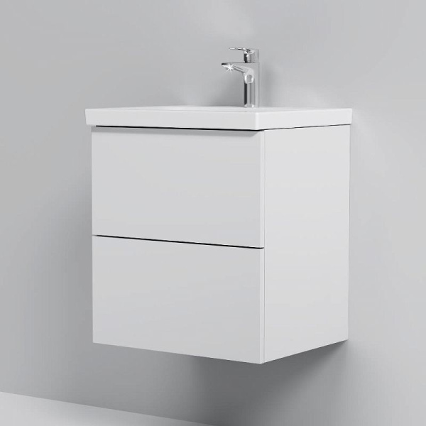 M90FHX0502WG Gem База под раковину AM.PM, подвесная, 50 см, 2 ящика push-to-open, белый, глянец