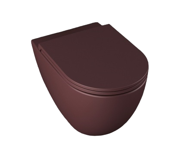 Унитаз ISVEA Infinity подвесной 365*530*400 бордовый матовый 10NF02001SV-2R