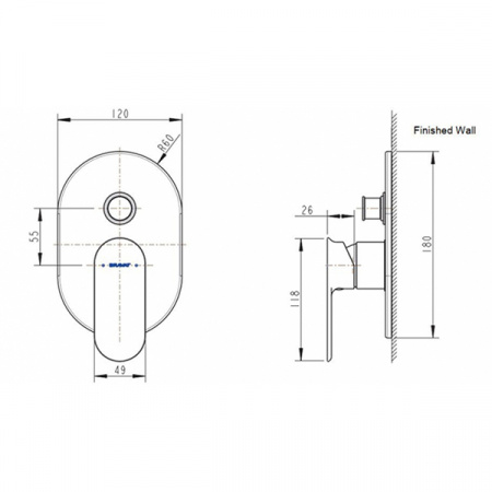 Смеситель Bravat Gina PB865104CP-2-ENG