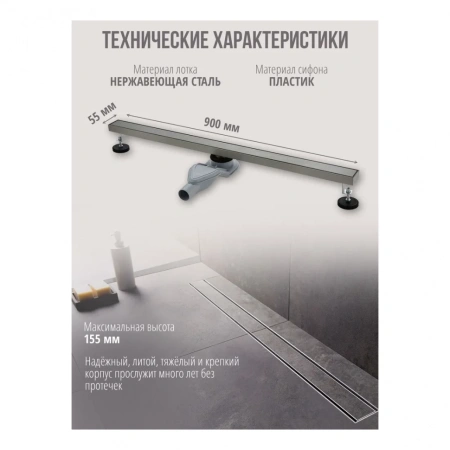 Трап для душа Grocenberg T900 Никель