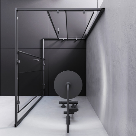 W93G-404-120290-BT Gem S Twin Slide Душевое ограждение AM.PM 120x90, профиль черный мат