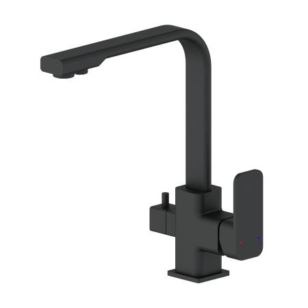 Смеситель для кухни с подключением фильтра WONZON & WOGHAND, Черный матовый (WW-88458004-MB)