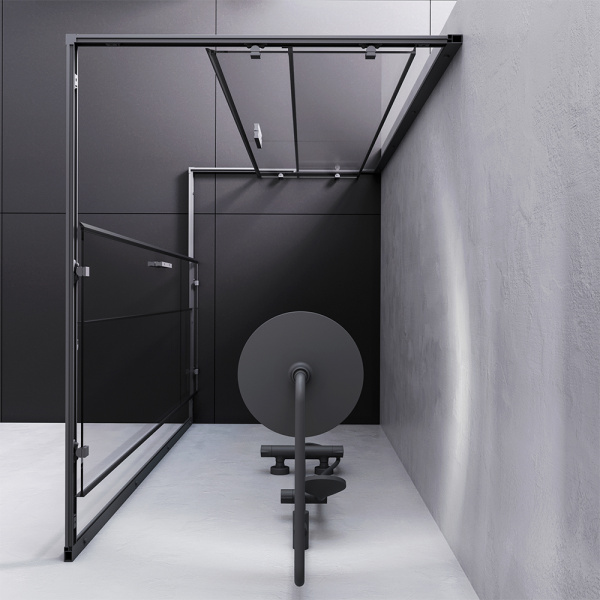 W93G-404-120290-BT Gem S Twin Slide Душевое ограждение AM.PM 120x90, профиль черный мат