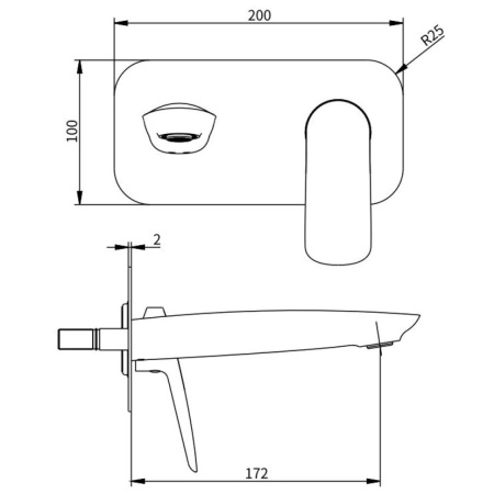 Встраиваемый смеситель для раковины Savol SK-H7207, хром