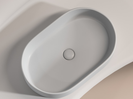 Умывальник чаша накладная овальная Ceramicanova Element 608*385*122мм, Серый матовый, CN6048MSG