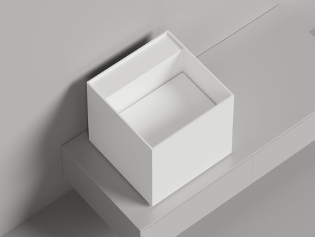 Раковина накладная Salini ARMONIA SQUARE TOP 03 без отверстия под смеситель, белый, 130523TM