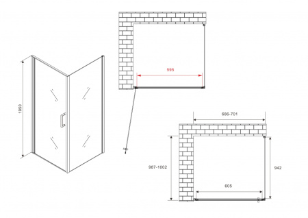 Душевой уголок ABBER Sonnenstrand AG04070M-S100M
