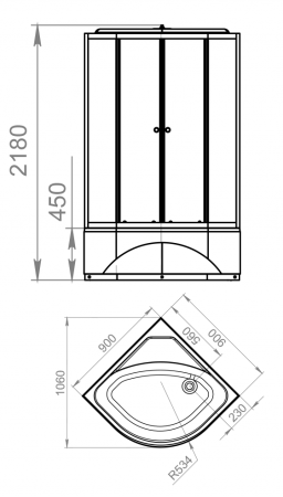 Душевая кабина Domani-Spa Delight 99 high DS01D99HPcCl10 90x90, с электрикой