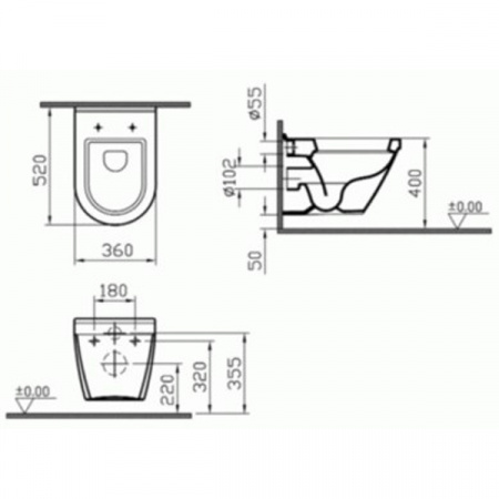 Унитаз подвесной VitrA S50 5318B003-0850 с фальшбиде