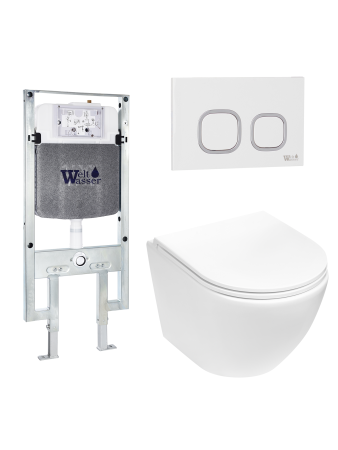 Комплект инсталляции с унитазом Weltwasser AMBERG 497 ST + MERZBACH 043 MT-WT + AMBERG RD-WT