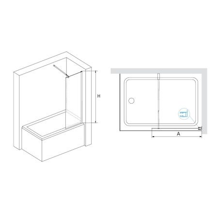 Шторка на ванну RGW SC-052 35115208-11 прозрачное стекло, хром