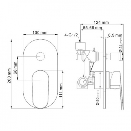 Смеситель скрытого монтажа WasserKraft 5361