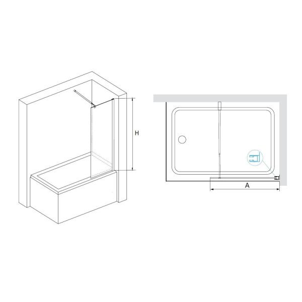 Шторка на ванну RGW SC-052 35115207-11 прозрачное стекло, хром