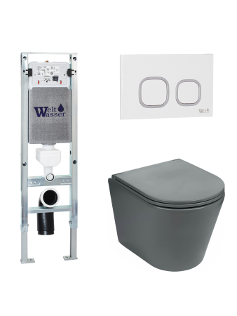Комплект инсталляции с унитазом Weltwasser AMBERG 350 ST + SALZBACH 043 MT-GR + AMBERG RD-WT