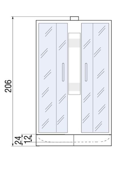 Душевая кабина River NARA Б/К 90/70/24 MT R 900х700х2060мм