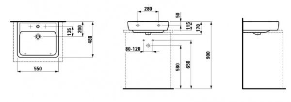 Умывальник Laufen Pro A 8179510001041 55x48x11