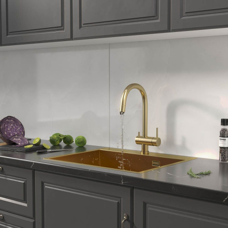 Кухонная мойка Reflexion Iseo RX2260GD брашированное золото