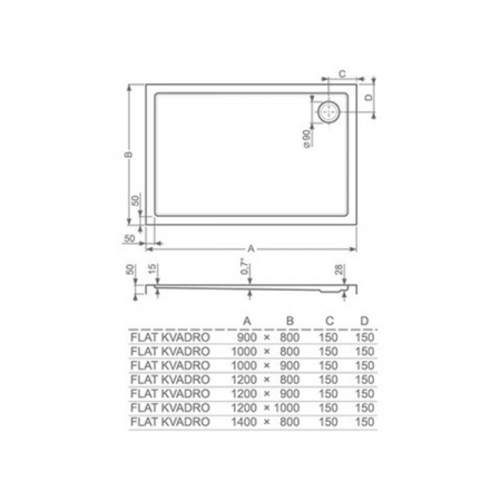 Поддон Roltechnik FLAT KVADRO 100 8000120