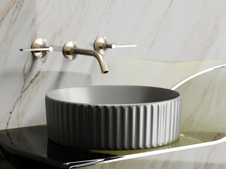 Умывальник чаша накладная круглая Ceramicanova Element 360*360*115мм, антрацит матовый, CN6057MH