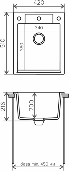 Кухонная мойка Polygran ARGO-420 белый хлопок №36 627338