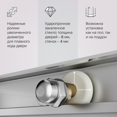 W94G-403-8080-MT1K X-joy Душевое ограждение AM.PM квадратное,раздвиж.двери 80x80 хром мат