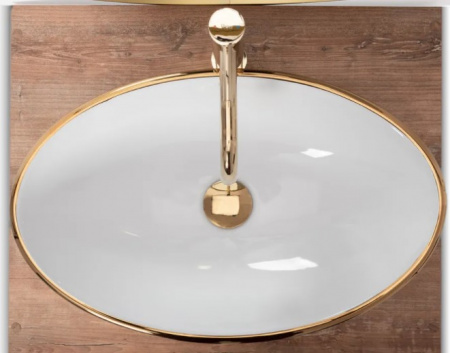 Умывальник Rea Pamela Gold White U6345