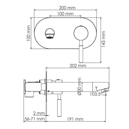 Встраиваемый смеситель для раковины WasserKRAFT Gollach 3330